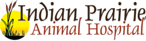 Indian Prairie Animal Hospital logo. Logo is cattails in front of a setting sun